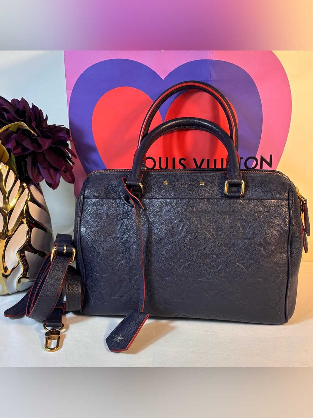 Louis Vuitton Speedy 25 Bandouliere Marine